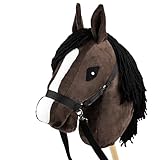 SKIPPI Hobby Horse Braunes, Großes Steckenpferd A3, Hobby Horse mit einem Halfter und Zügeln im...