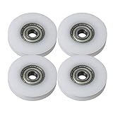 BQLZR 5 mm x 30 mm x 6 mm Weiß Silber Kunststoff Weiß Eingebettete Rillenführung Umlenkrolle...