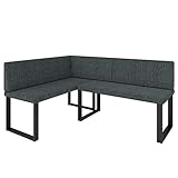 Eckbank Akiko Metal - Eckbankgruppe für Ihrem Esszimmer, Küche modern, Sitzecke, Essecke. Perfekt...