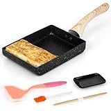 Winter Shore Japanisches Omelette Pfanne Set - Pfanne Rechteckig mit Holzgriff - Rührei Pfanne...