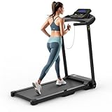 Walking Pad klappbar mit Steigung | 12 km/h Maxgeschwindigkeit, Smart App & Tablet-Halter, Home...