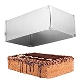 Backrahmen - Tortenrahmen 28 bis 53 x 18 bis 32 x 10cm - Edelstahl - Verstellbare Kuchenform mit...