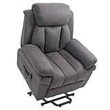 HOMCOM Elektrischer Fernsehsessel Aufstehsessel Relaxsessel Sessel mit Aufstehhilfe, Grau, 96 x 93 x...