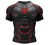 Red Plume Herren-Kompressions-Shirts, Sport, athletisch, kurze Ärmel, schnelltrocknend, Fitness,...