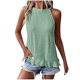 Awrvia Damen Tank Top Ärmellose Tunika Top Sommer Lässig Oberteile Einfarbiges Sportshirt Sexy V...