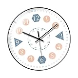MagiDeal Leise Wanduhr, Lehruhr, 8-Zoll-Lernwerkzeug, dekorative Cartoon-Uhren für Wände, Wanduhr...