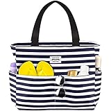 HOMESPON Große Strandtasche Damen mit Reißverschluss Wasserdicht Badetasche XXL Familie Beach Tote...