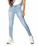 Nina Carter P076 Damen Skinny Fit Jeans High Waist Jeanshosen Push-Up Stretch Used-Look Denim Hose...
