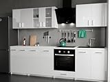 roe furniture Küchenzeile ohne Elektrogeräte - Modern Einbauküche 280 cm - Küche Komplett Leco -...