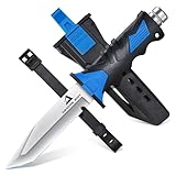 DRAGON RIOT Tauchermesser mit Beinholster, Tanto Messer Outdoor Feststehende, Scharfes Jagdmesser...