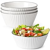 NUTRIUPS 1500ML Salatschüsseln 4er-Set, 20cm Suppenschüsseln - Keramik-Suppenschüsseln, 1.5L...