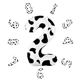 Zahlen Luftballon ca.101cm, Folienballon Zahl 2 Kuh Druck, Helium Folienballon für Geburtstagsdeko,...