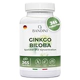 Bandini® Ginkgo Biloba 6600 mg mit Sibirischer Ginseng, 365 Tabletten hochdosiert (1 Jahr) 50:1...
