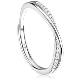 Ringe Frauen Verlobungsring Damen Ring Damen Silber 925 Verstellbare Zirkonia Ring, Minimalistisch...