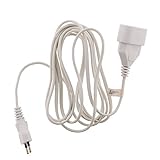 Zenitech Prolongateur ménager 6A HO3VVH2F 2 x 0.75, Blanc 3m, Buchse auf Stecker