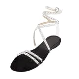 Damen Sandalen Frauen Sandalen Sommer Offene Schuhe Slippers Schlappen Flache Strandsandalen Rom...