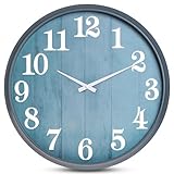 eYotto 18inch Gartenuhr für den Außenbereich, wasserdicht, 46 cm leise übergroße Wanduhr,...
