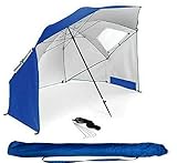 BESTIF Sonnenschirm Strandmuschel Groß XXL | Robuster 2IN1 Schirm für Strand Garten | Sonnenschutz...