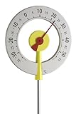 TFA Dostmann Lollipop analoges Design-Gartenthermometer, 12.2055.07, wetterfest mit großen Ziffern,...