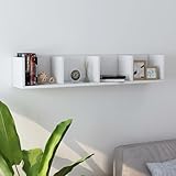 Mengtu CD-Wandregal Holzwerkstoff Weiß 100x18x18cm für Musiksammlung Schallplattenschrank,...
