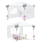 HOTEEL Pavillon 3x3m wasserdicht stabil Winterfest, Partyzelt mit 4 Abnehmbare Wänden,...