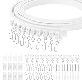 TOSAVGA Gardinenschiene, Flexible Decken-Vorhangschiene 3M, Biegebar Curtain Rail mit stummen...