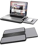 AboveTEK Tragbarer Laptopunterlage mit einklappbarem Mauspad-Tablett Links/rechts, Hitzeschutz...