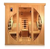 Hecht premium Infrarotkabine Sauna Keramik und Flächenstrahler, Farblichttherapie, Relaxliegen für...