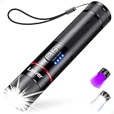 Laitver Taschenlampe LED/UV Aufladbar 2 in 1, 2000 Lumen Superhell Taschenlampen 395nm Mini...