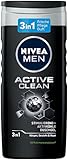 NIVEA MEN Active Clean Duschgel (250 ml), pH-hautfreundliche Pflegedusche mit maskulinem Duft,...