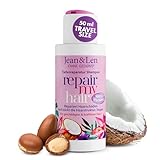 Jean & Len Shampoo Repair Kokosöl & Macadamia in Reisegröße, für geschädigtes & kraftloses...