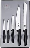 Victorinox 5-teiliges Küchenmesser-Set (Gemüsemesser, Tranchiermesser, Brotmesser) schwarz