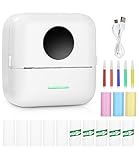 Mini Drucker,Tragbarer Mini Fotodrucker,Wireless Fotodrucker Thermodrucker mit 13 Rollen...