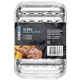 Chef Aid Aluminium-Grillschalen, ideal zum Grillen, 10 Stück (6 kleinere + 4 größere)