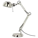 IKEA FORSÅ Arbeitsleuchte - vernickelt - Arbeitsleuchte aus Metall - Fußdurchmesser: 15 cm -...