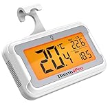ThermoPro Kühlschrankthermometer Digital mit großem LCD-Display und Hintergrundbeleuchtung...