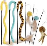 Katzenspielzeug, Federspielzeug für Katzen, Interaktives Spielzeug mit Federn, Federspielzeug mit...