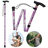 Flintronic Unisex Faltbar Gehstock, Klappbar Bergstock, 5-Stufig Höhenverstellbar, Leicht und...