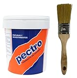 PECTRO Weiße Feuchtigkeitsschutz Farbe 750 ml - Kit mit Pinsel - Anti-Feuchtigkeit Farbe -...