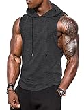 Babioboa Herren Fitness Kapuzenpullover Workout Tanktop ärmellos Hoodie Muskelshirt mit Tasche Gym...