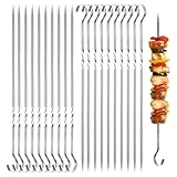 Luxoraiova 20 Stück BBQ Grillspieße Edelstahl, 30CM Grill Kabob Spieße, Schaschlikspieße...