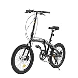 LSLIFE 20 Zoll Klappfahrrad für Erwachsene 7-Gang Shimano Antrieb Klappfahrrad Leicht Aluminium...