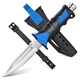 DRAGON RIOT Tauchermesser mit Beinholster, Outdoor-Messer Feststehende, Scharfes Jagdmesser mit...