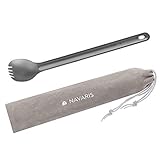 Navaris Titan Camping Göffel - Outdoor Besteck Spork - Löffel Gabel Kombi extralang...