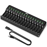BONAI AA AAA Akku Ladegerät 16 Slot Universal LED Batterieladegerät Intelligentes Akkuladegerät...
