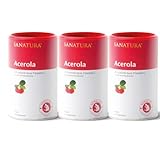 Sanatura Acerola Pulver 3 x 175 g (3er Pack) – natürliches Vitamin C hochdosiert – aus der...