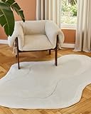 TAPISO Terra Teppich für Wohnzimmer & Schlafzimmer, Kurzflor Teppich unregelmäßige Form, 3D...