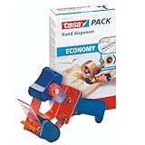 tesa Packband Handabroller ECONOMY - robuster Abroller für Paketbänder - Profi-Qualität - Für...