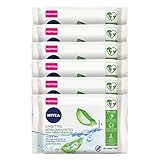 NIVEA Aloe Vera 100% Pflanzenfasern Make-up Entferner (6 x 25 Stk), Gesichts-Entferner für alle...