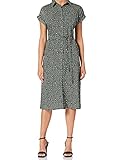 ONLY Damen Blusenkleid mit Bindegürtel | Lockeres Midi Kurzarm Tunika Dress | Knopfleiste...